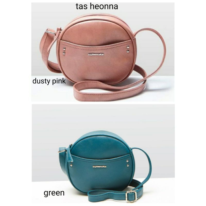 TAS HEONNA : DUSTY PINK / GREEN SOPHIE MARTIN PARIS OFFICIAL PROMO ORIGINAL SELEMPANG WANITA WOMAN B