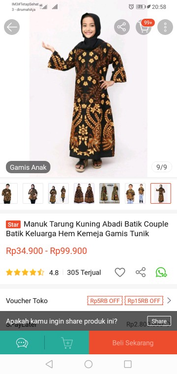 Standar & Jumbo Gamis Batik Manggar, Padi,sekar,cantik,kubis,kipas,daun,kupu,nadine,gendis