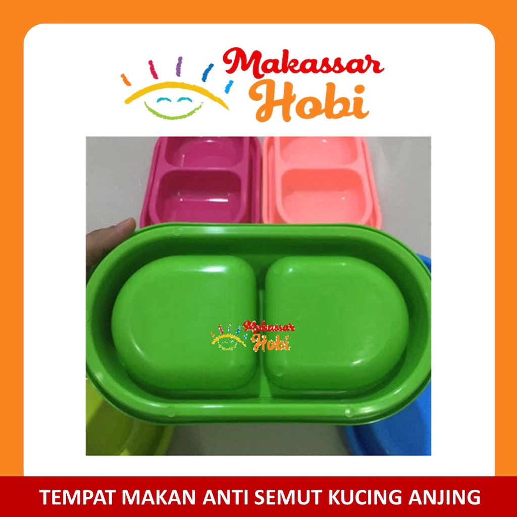 Tempat Makan Anti Semut Kucing Anjing Mangkuk Mangkok DOUBLE Bowl