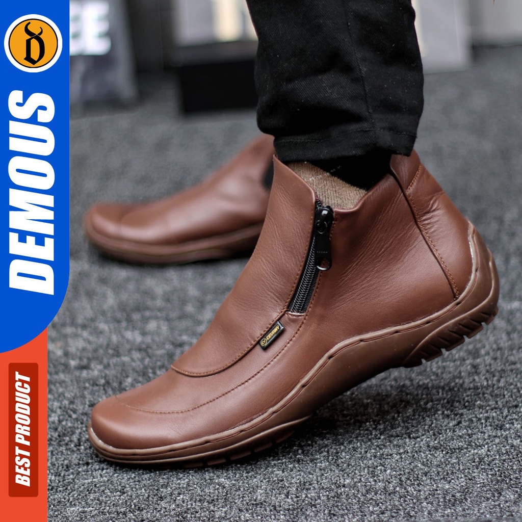 DEMOUS Pacuan - Sepatu Boots Pantofel Kulit Asli Kerja