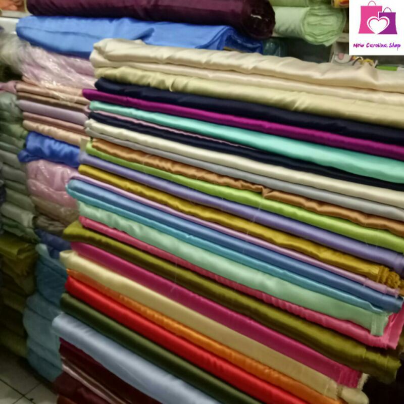kain satin polos / serat jeruk lb.150cm per 50cm