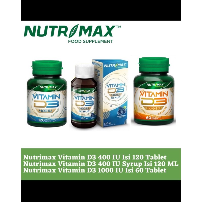 D3 1000 & 400iu nutrimax original