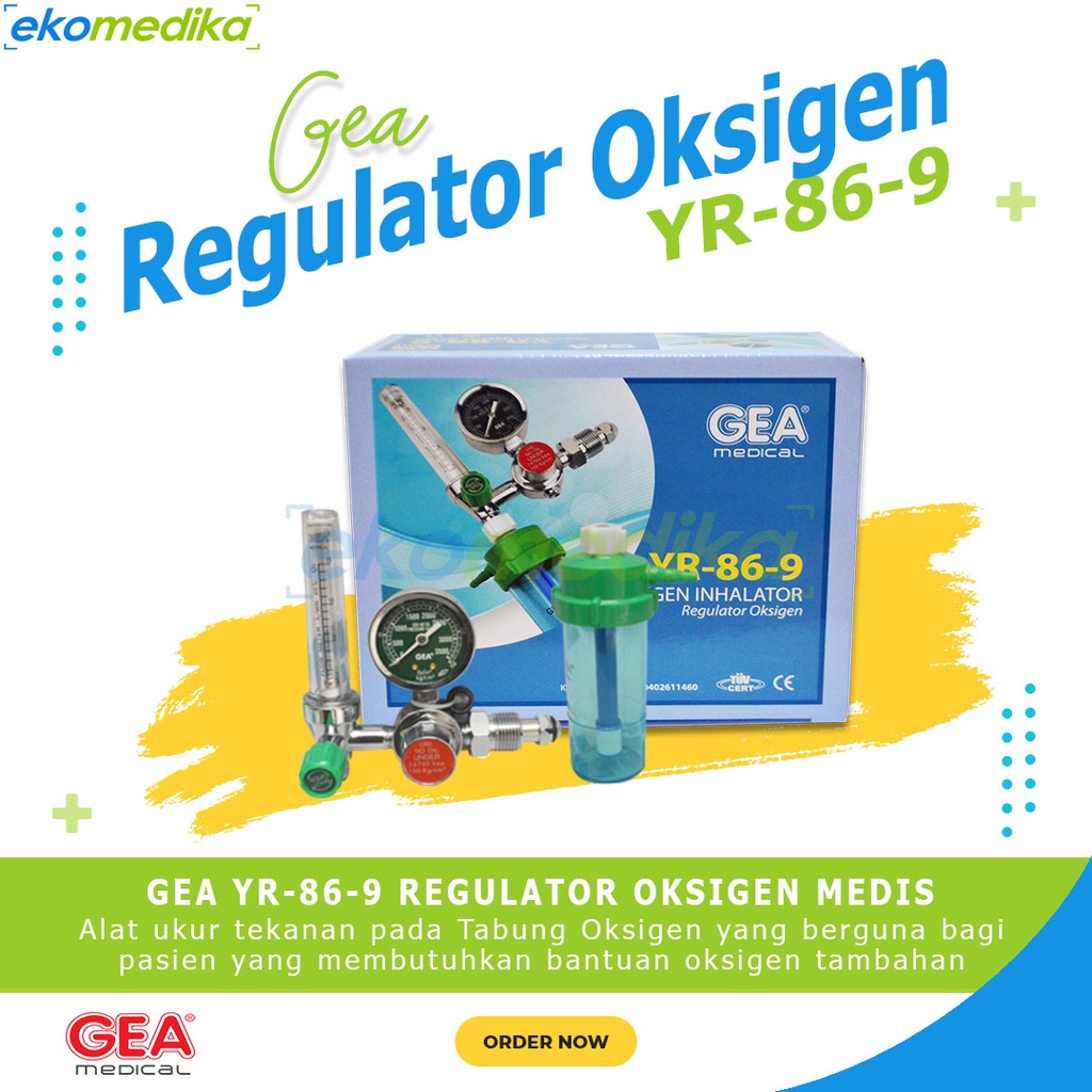 Gea Regulator Oksigen Medis YR-86-9 / Regulator Tabung Oksigen / Regulator Medis GEA