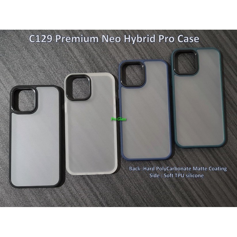 C129 Iphone 7 / 7 PLUS / 8 / 8 Plus / X / XS / XR / XS MAX / 11 / 11 PRO / 11 PRO MAX / 12 MINI / 12 / 12 PRO / 12 PRO MAX Neo Hybrid Pro Matte Silicone Case