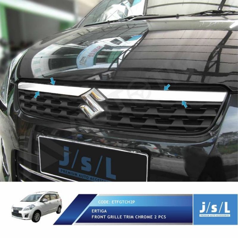 List Grill Depan Ertiga 2011 2015 Front Grille Trim Chrome 2 Pcs