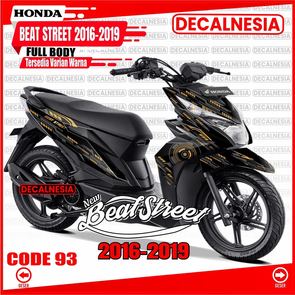 Honda Decal Beat Street Old 2016 2017 Full Body Stiker Motor Beat Street 2018 2019 Sticker Modif Dek