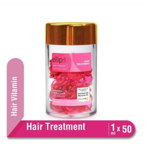 Ellips Hair Vitamin (dengan Moroccan Oil) Kemasan Botol 50 kapsul 1 ml 100% Original-2