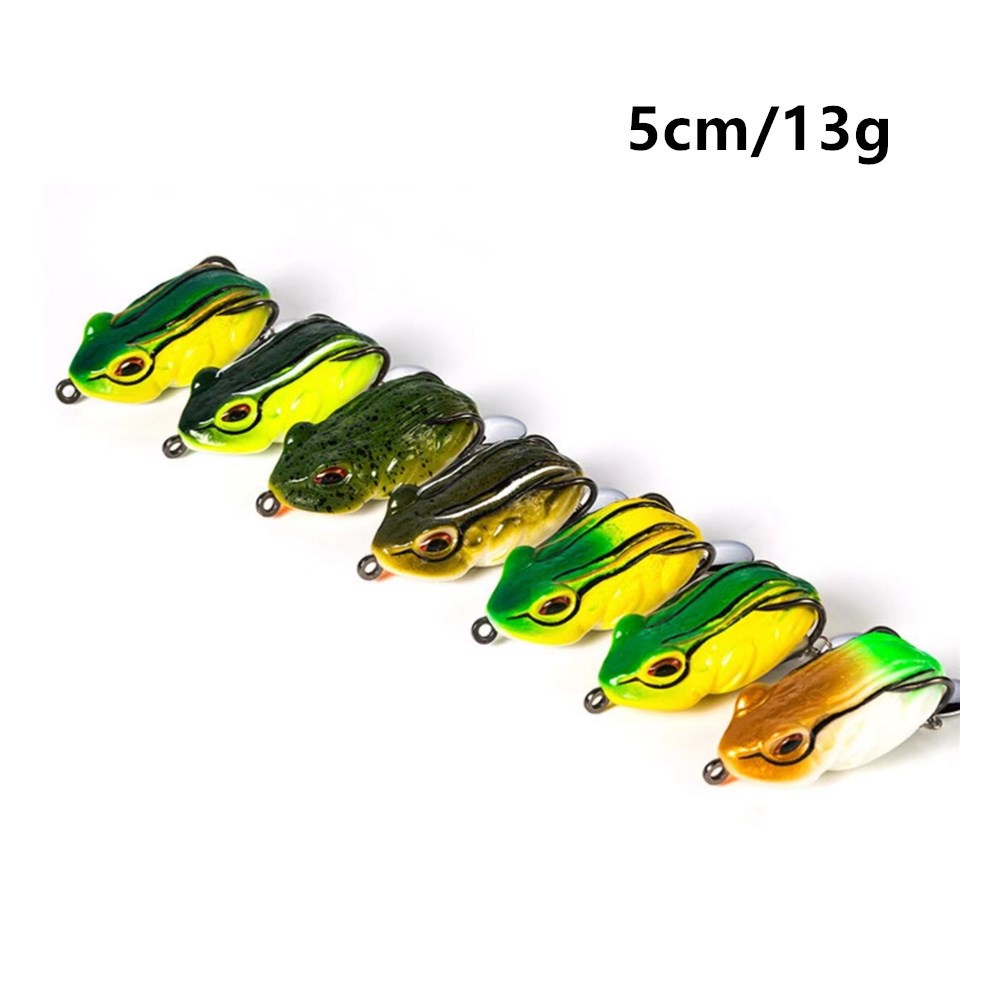 Umpan Pancing Soft Frog 5cm/13g Katak Casting Soft Frog Lure Floating Bait 3D Eyes soft frog killer Top Water Fishing Lure With Sequins Umpan Ikan