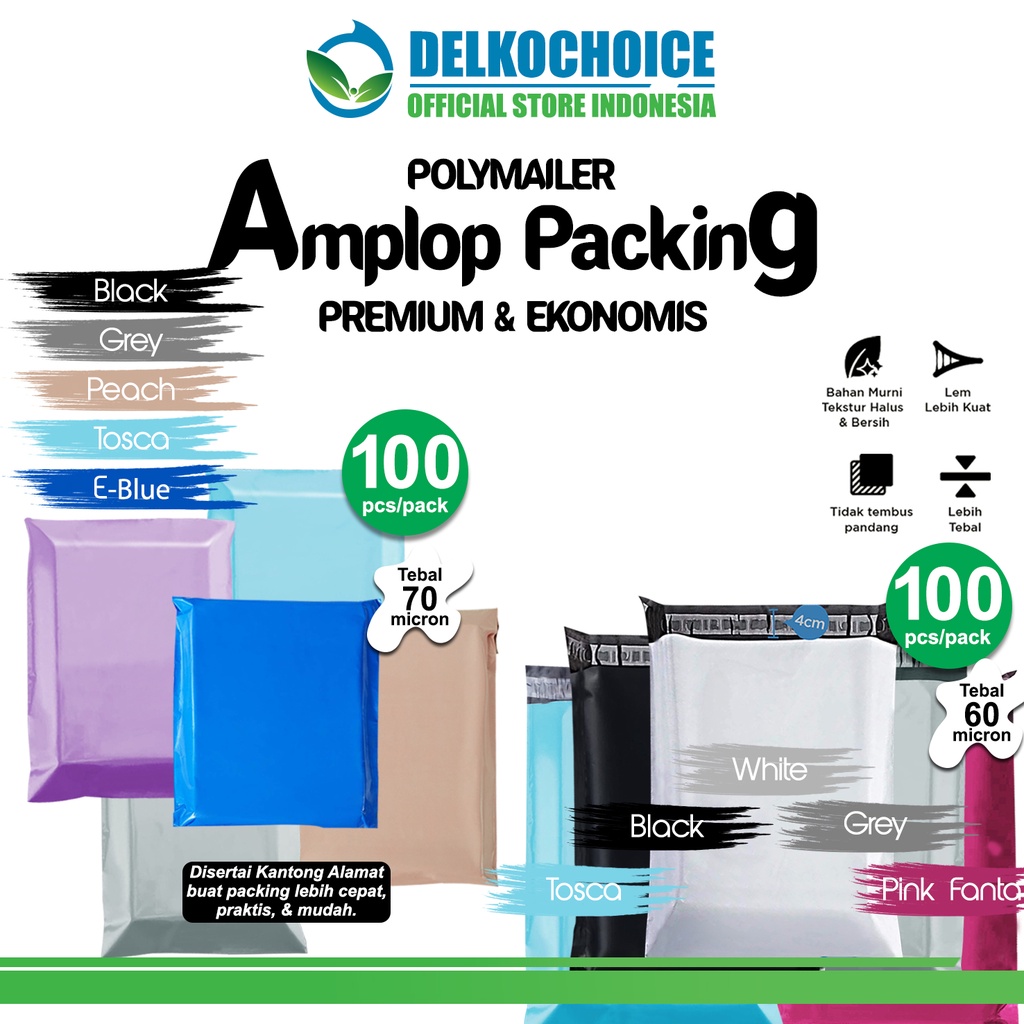 Polymailer PACK Amplop Plastik Packing Online POLOS EKONOMIS PREMIUM
