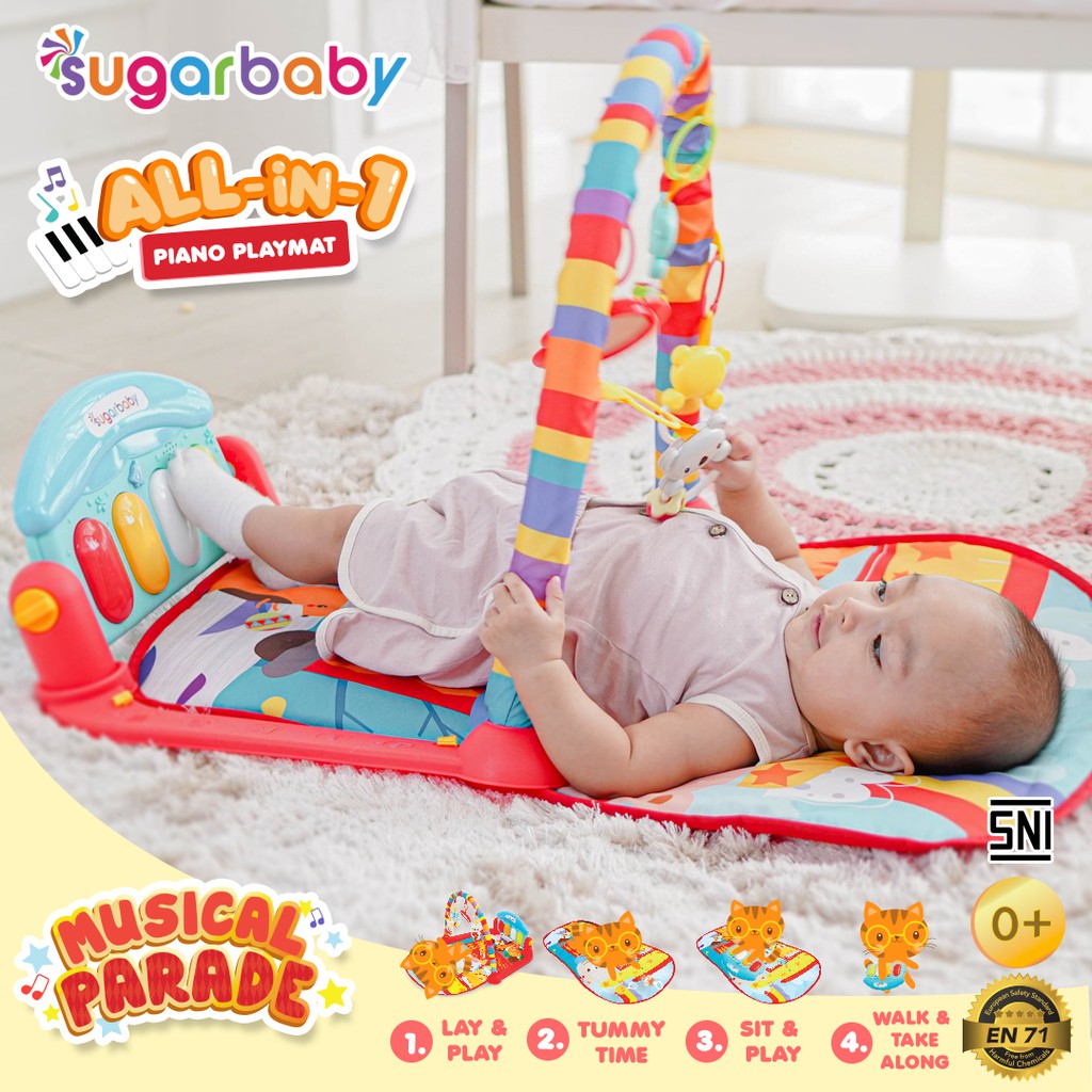 Sugar Baby All in 1 Piano Playmat - Musical Parade (Red)-3