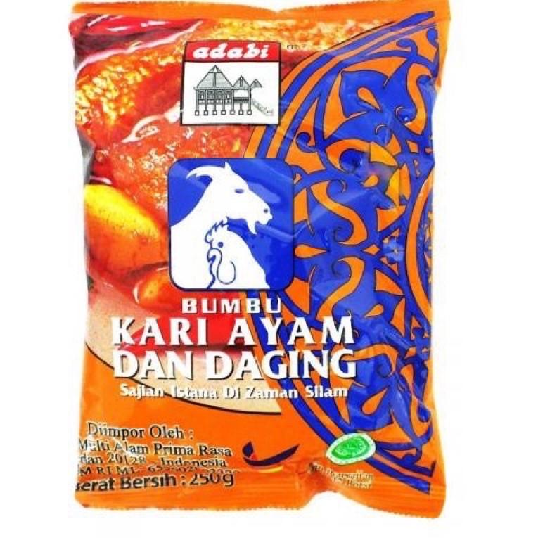 

[KODE PRODUK HEHMP5448] Kari Ayam dan Daging Adabi bumbu kari ayam kari daging 250gr malaysia halal curry chicken meat