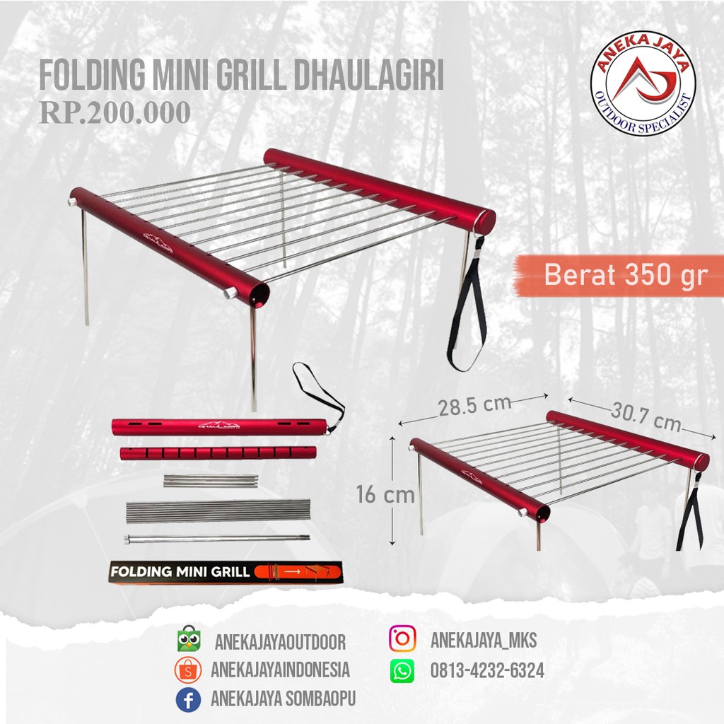 Folding Mini Barbeque Grill DH || Alat Panggang Camping Outdoor