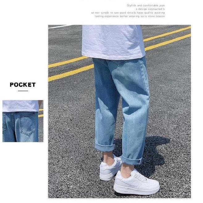 Harga Murah.. Celana Jeans Musim Panas Pria Elastis Longgar Musim Semi dan Musim Gugur Bagian Tipis 
