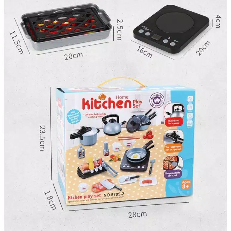 Kids Home Kitchen PlaySet Mainan Peralatan Masak Mainan Anak Masak A176