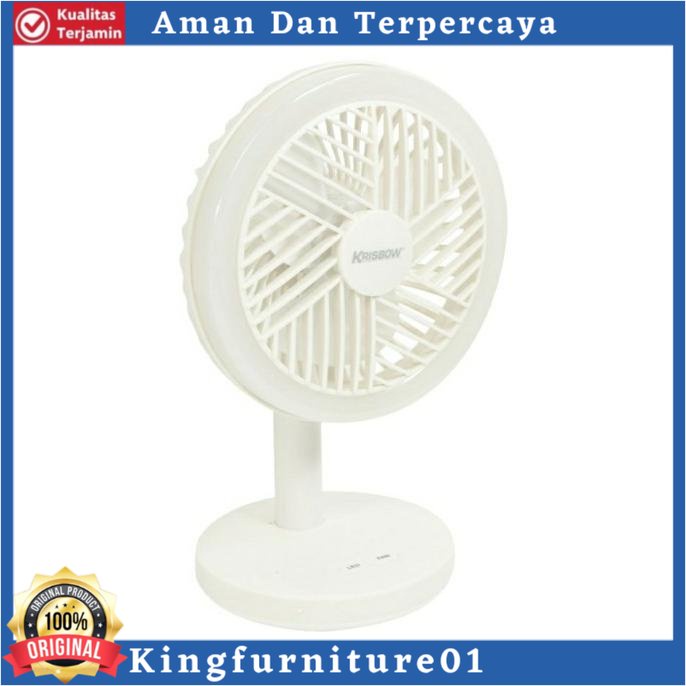 Krisbow Kipas Angin Portabel Dengan Lampu Led 12.7 Cm 6 Watt