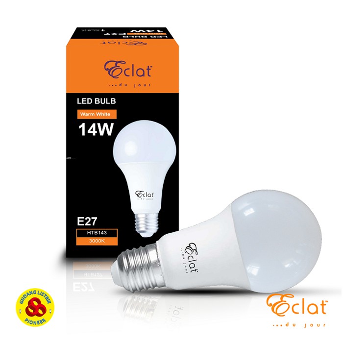 Eclat LED Bulb 14W Kuning E27 Lampu LED 14 Watt 3000K Warm White A70