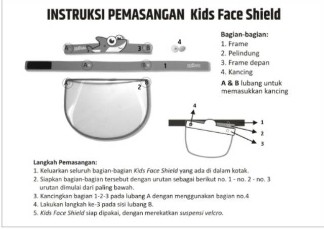 Necare - kids face Shield anak anak