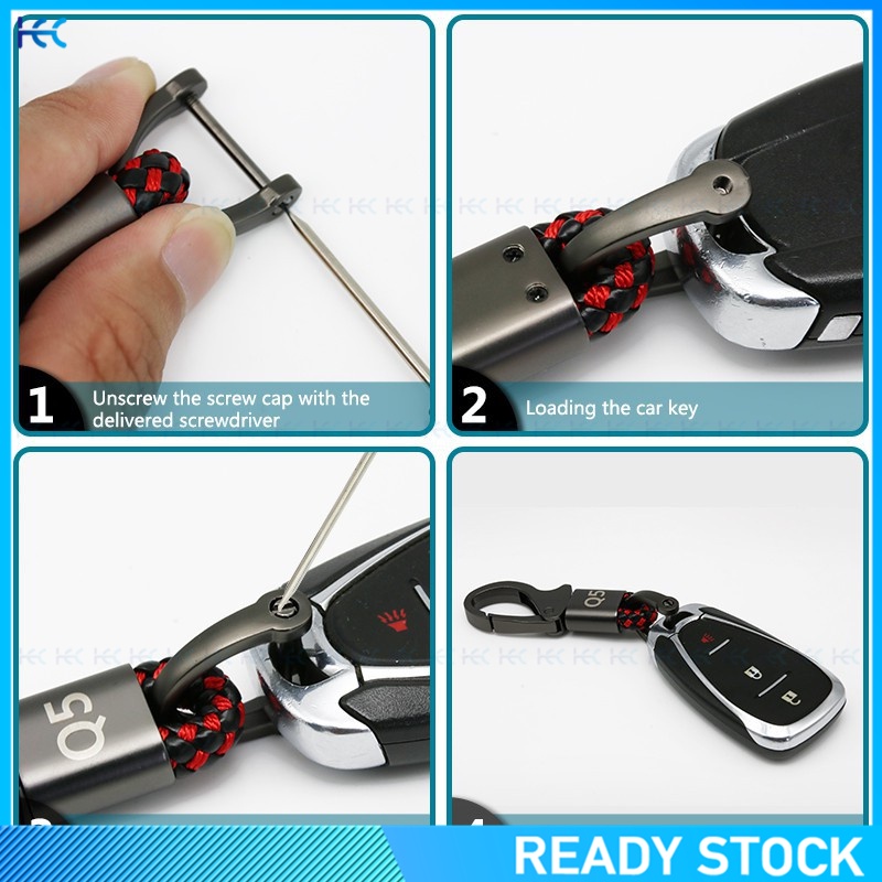 Modern Leather Weave Hook Straps Car Remote Short Keychain Keyrings Keychain