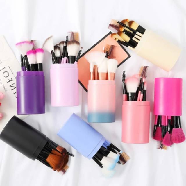 KUAS MAKE UP TABUNG 12PCS/SET MAKE UP BRUSH