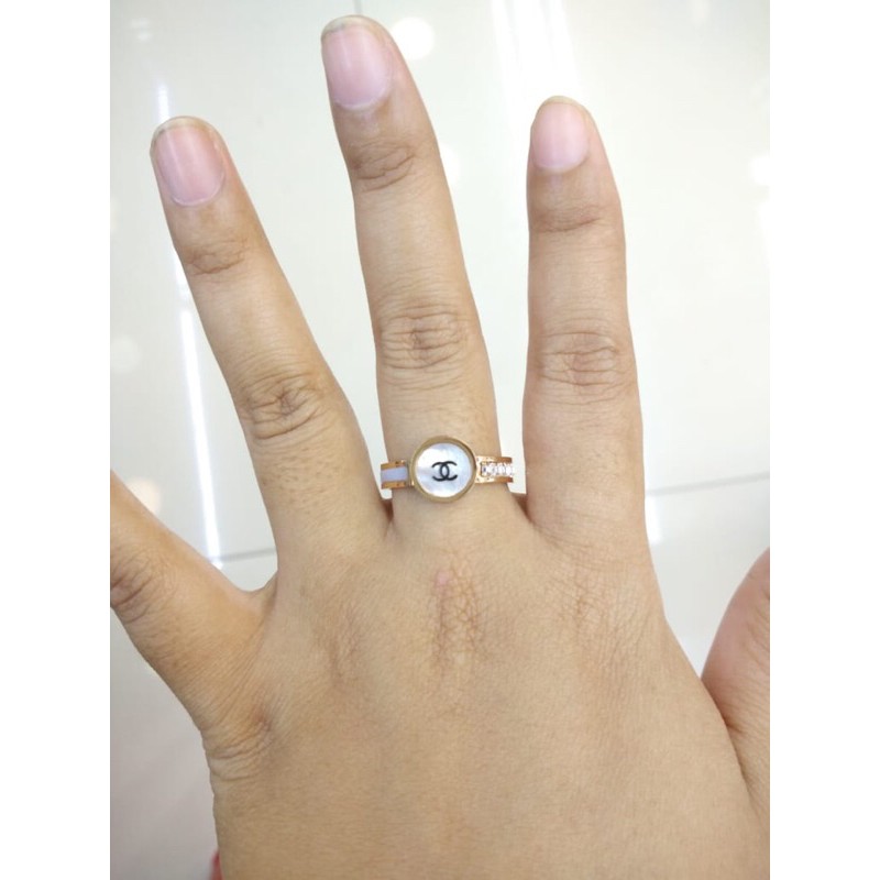 Cincin chanel keramik titanium