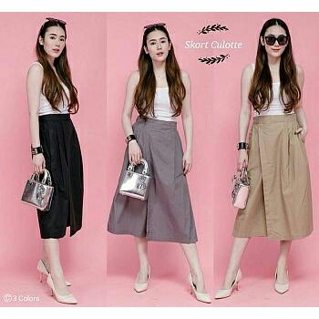 Rok Murah Rok Wanita Rok Celana Murah Rok Celana Celana Kulot SKORT CULOTTE BROWN ONLY 888