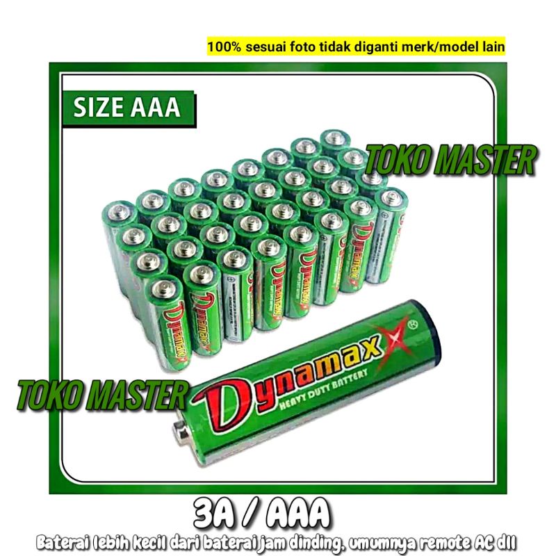 Baterai Dynamax/Dynamite AAA Termurah 1,5V tipe A3 Untuk Remot Mainan dll