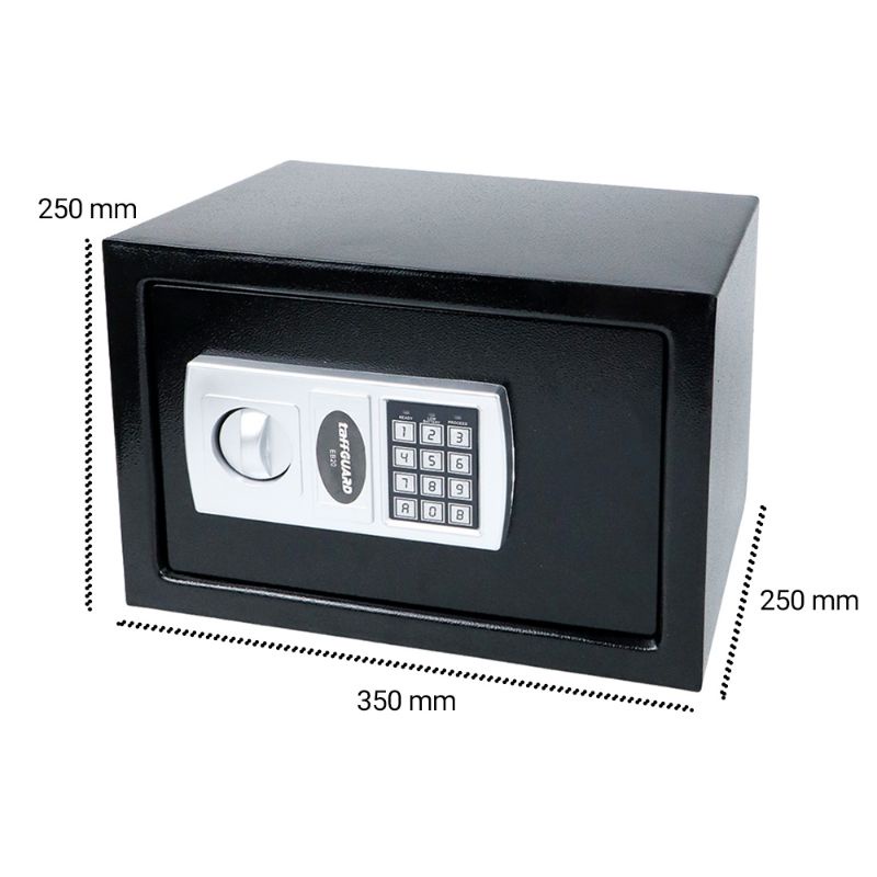 TaffGUARD Kotak Brankas Hotel Mini Password Safe Deposit Box Besar - EB20 - Black