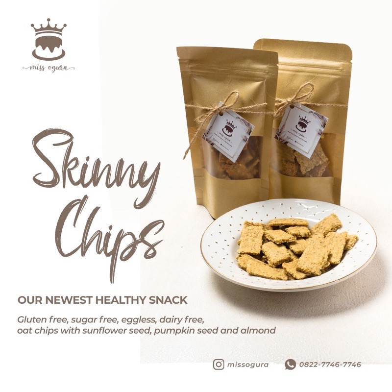 Skinny chips / sugar free / dairy free / gluten free keripik