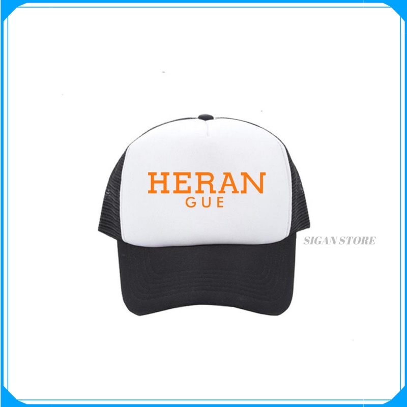 Topi Trucker HERAN GUE - HITAM PUTIH