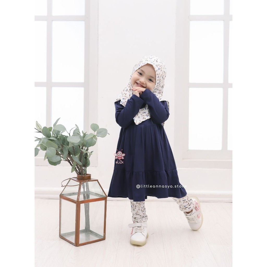 Baju Muslim Anak Cewek Nayla / Baju Gamis Anak Perempuan 1-6 Tahun Rayon Super / Setelan Baju Muslim Anak