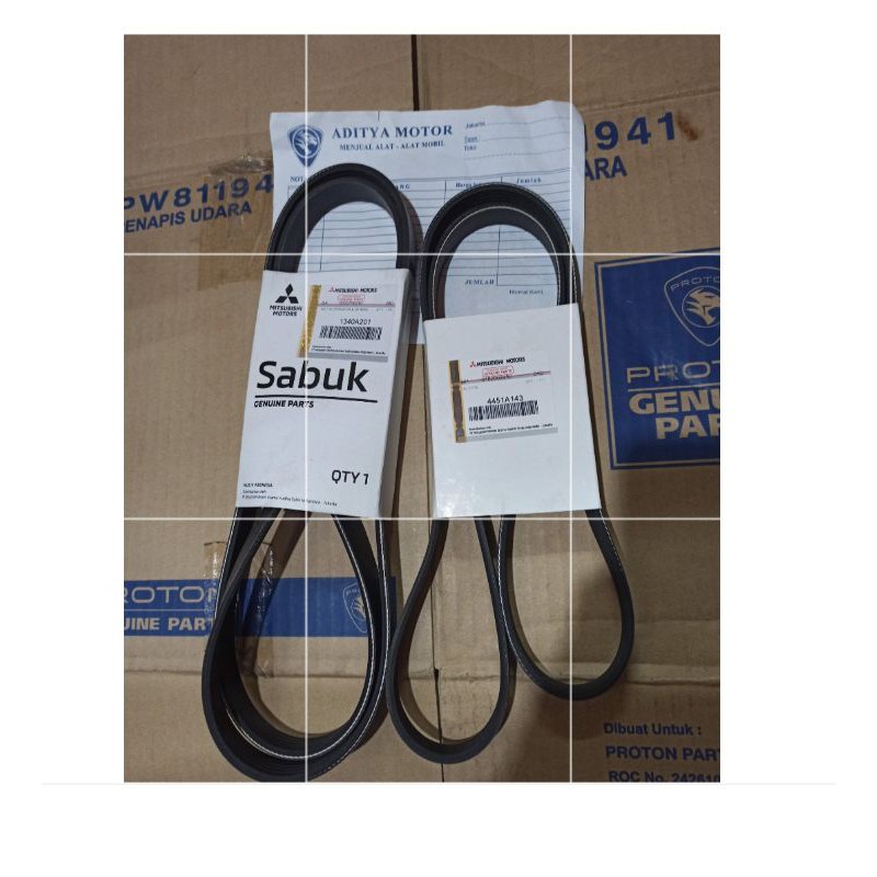 fan belt / van belt / v-belt / tali kipas all new pajero sport set 2 pc ASLI 100%