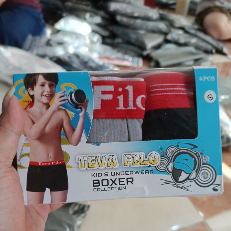 BOXER ANAK LAKI LAKI || BOXER TEVA FILO || 1 KOTAK ISI 3 PCS