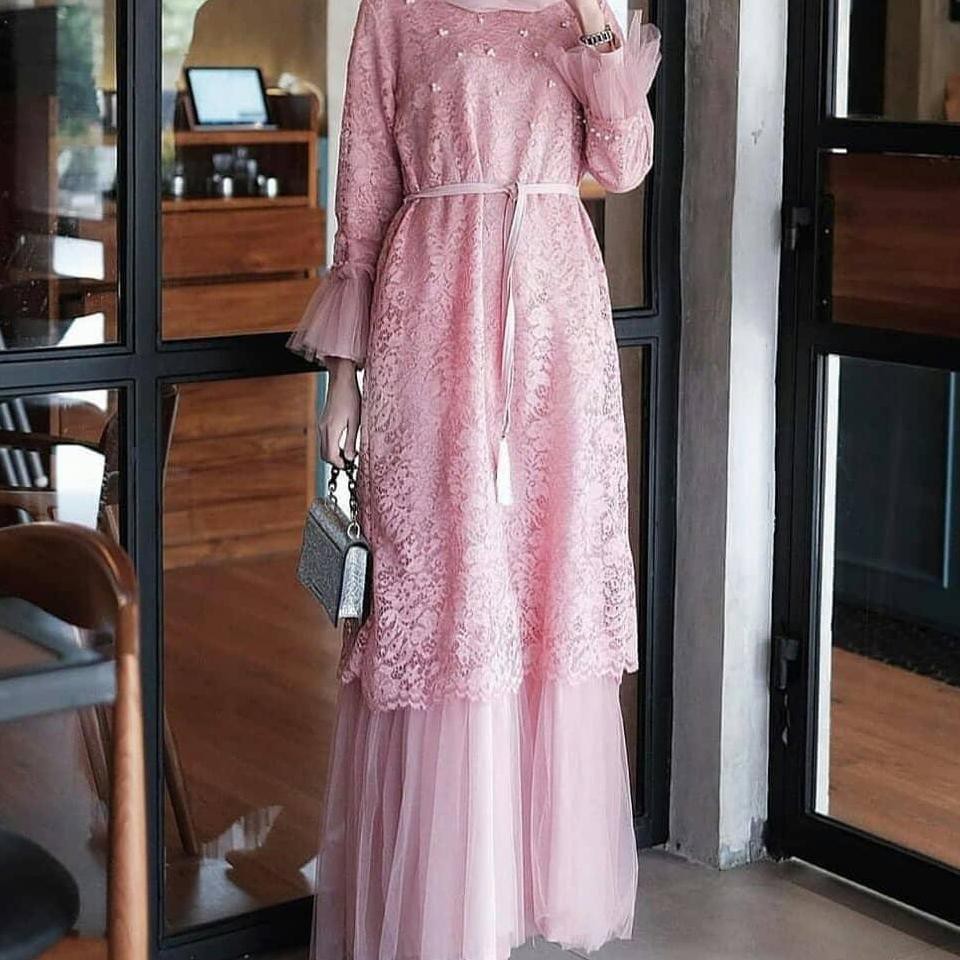 Humaira Dress / Gamis Brukat / Gamis Wanita Terbaru 2021 / Baju Pesta Wanita