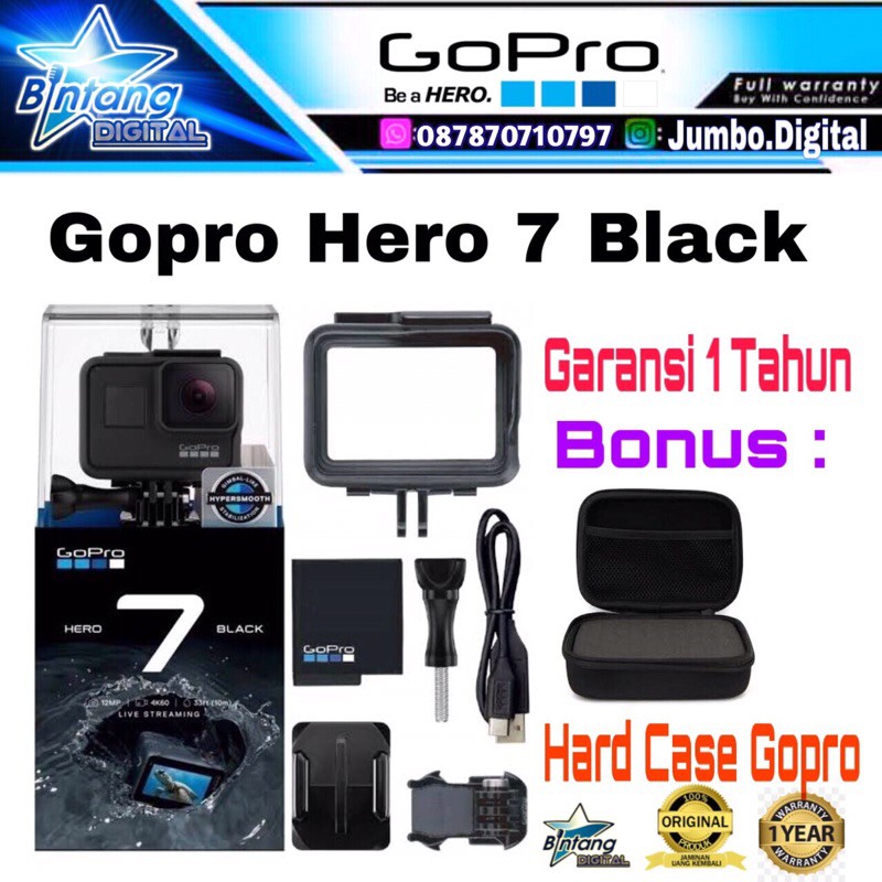 Gopro Hero 7 Black - Hero 7 Black Garansi 1 Tahun - Action Cam Gopro Hero 7 Black