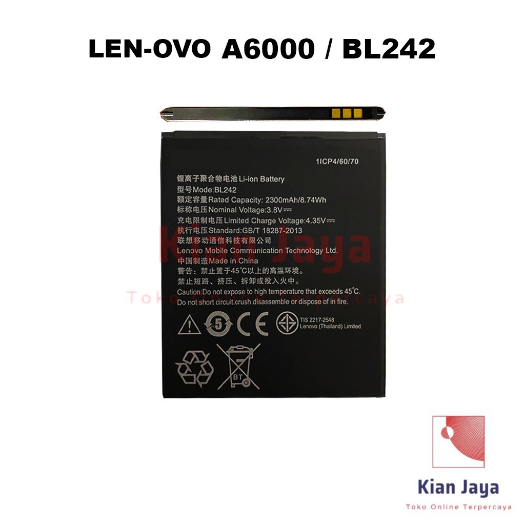 Baterai Hp A6000 / BL242 Original OEM Batre Batrai Battery Hp Ori LEN OVO