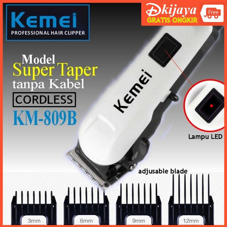 KEMEI 809B ALAT CUKUR RAMBUT CORDLESS CAS Super Taper 809 809A KM809B KM809A ORIGINAL