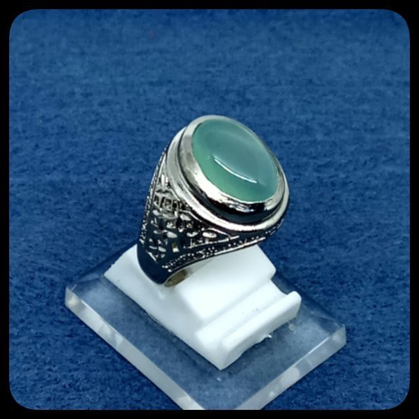 CINCIN BATU AKIK PERMATA NATURAL AQUAMARINE HIGH QUALITY PREMIUM KANTORAN