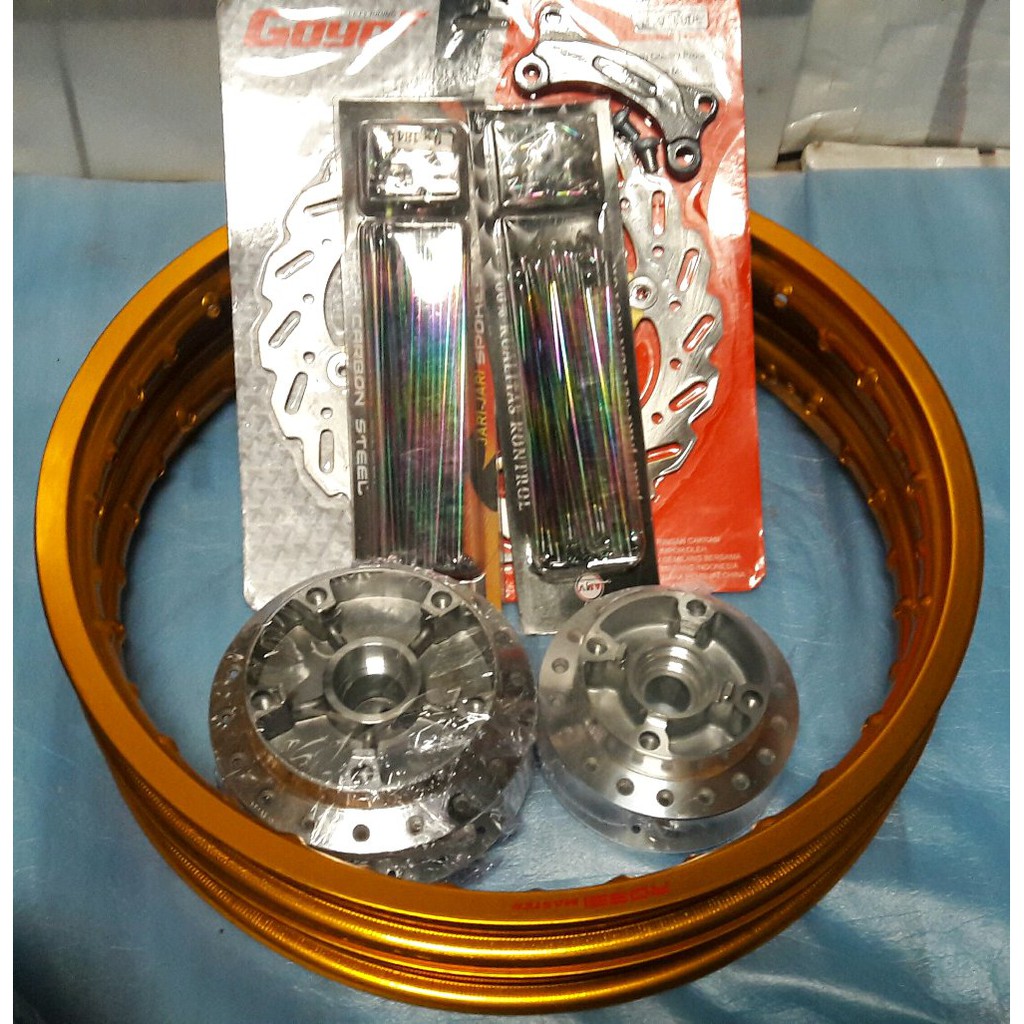 velg yamaha R15  stell kepang   velg v rossi wm gold jari2 plangi