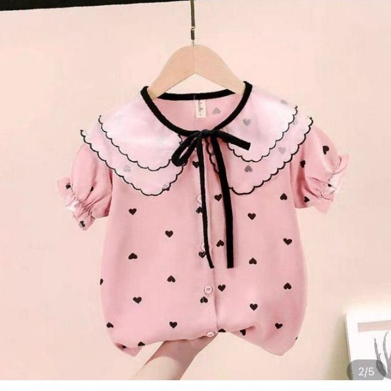 TERLARIS Atasan anak perempuan import 5tahun - 10 th kemeja import blouse cewek baju impor polkadot 