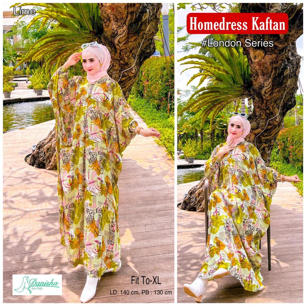 Baju Kaftan Home Dress London Series Jumbo Fit To XL Ori Danisha Hijab BY ATHIRTEXTILE