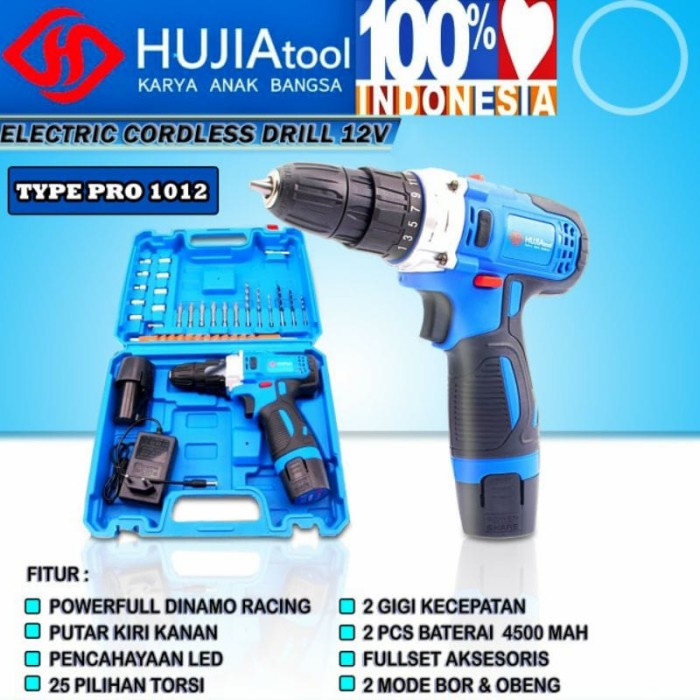 Mesin Bor Cordless 10Mm 20V Original Uchiha Japan bor tembok besi kayu