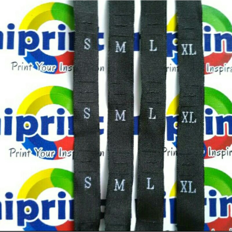 

Label size bordir warna hitam 100pcs