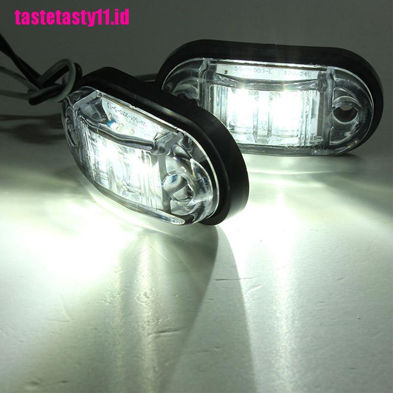 (TTID) Lampu Peringatan Samping LED Oval 12V 24V Untuk Truk