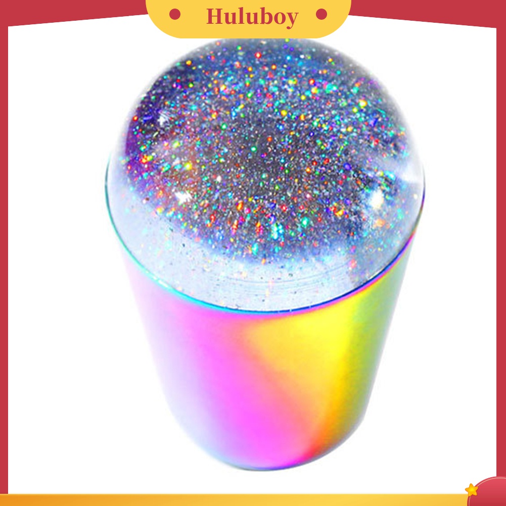 Huluboy Huluboy♡ Stempel Laser Silikon Gagang Besar Warna Pelangi Untuk Manicure