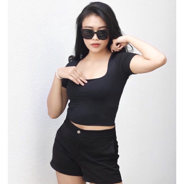 Kasha Crop Top Jersey Square Korea Tbk