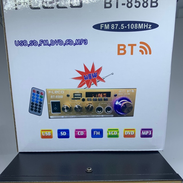 Power Amplifier Fleco BT 858B Ampli Subwoofer Bluetooth Fleco BT 858B AC dan DC Amplifier Fleco Ori