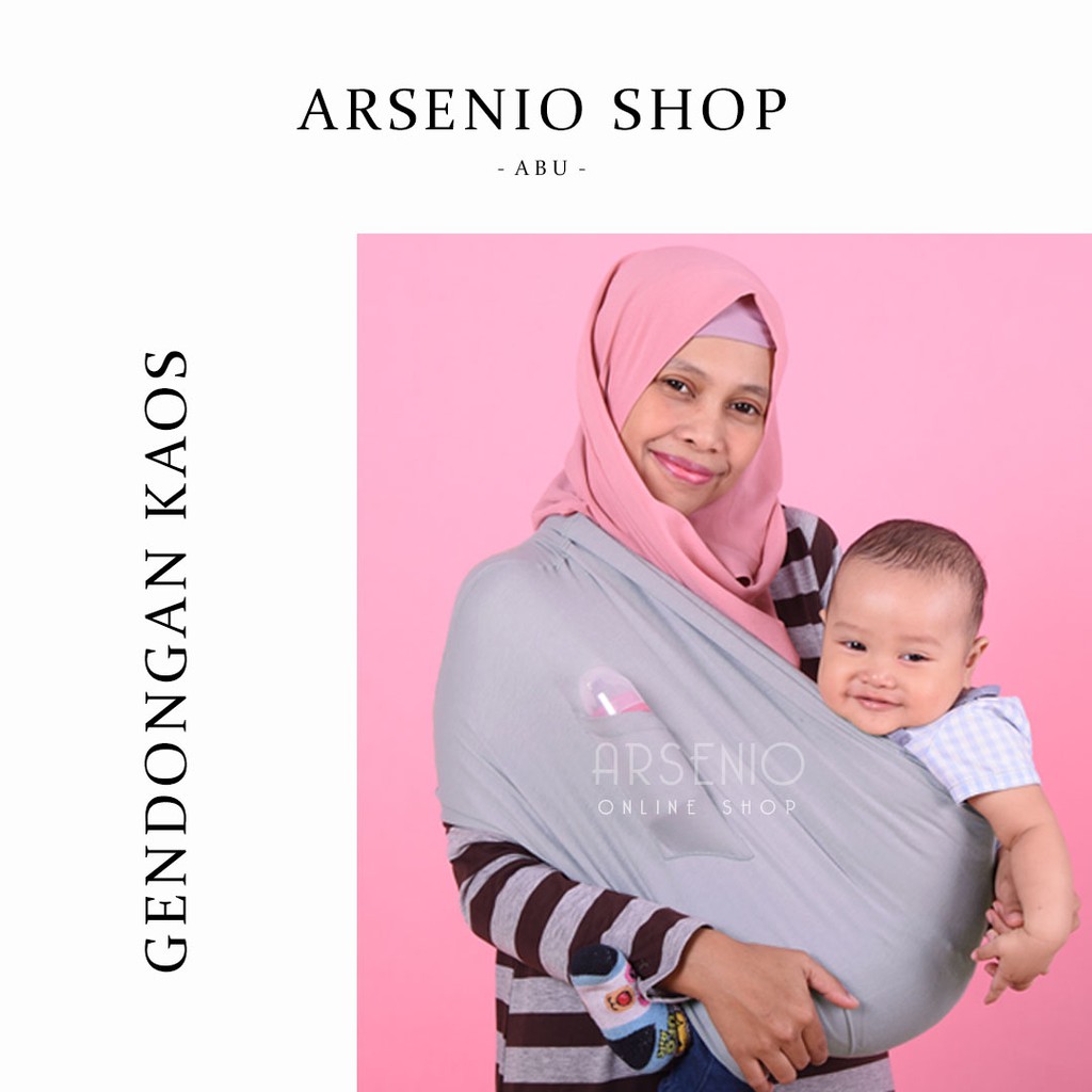 Geos / Gendongan kaos ABU MUDA / gendongan bayi / geos murah / gendongan kaos