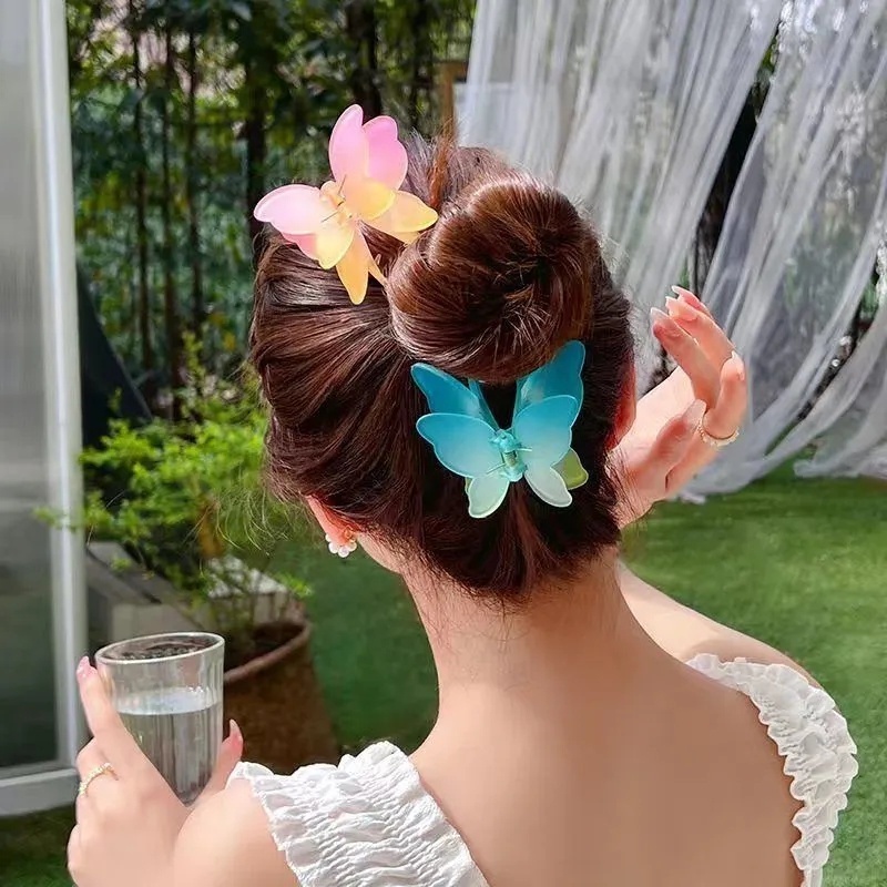 Jepit Rambut Model Butterfly Claws Bahan Akrilik Gaya Vintage Untuk Wanita