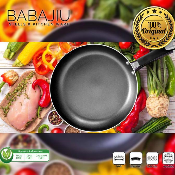 Wajan Teflon Fry Pan. Babajiu Frying Pan 30Cm Plus Tutup Kaca