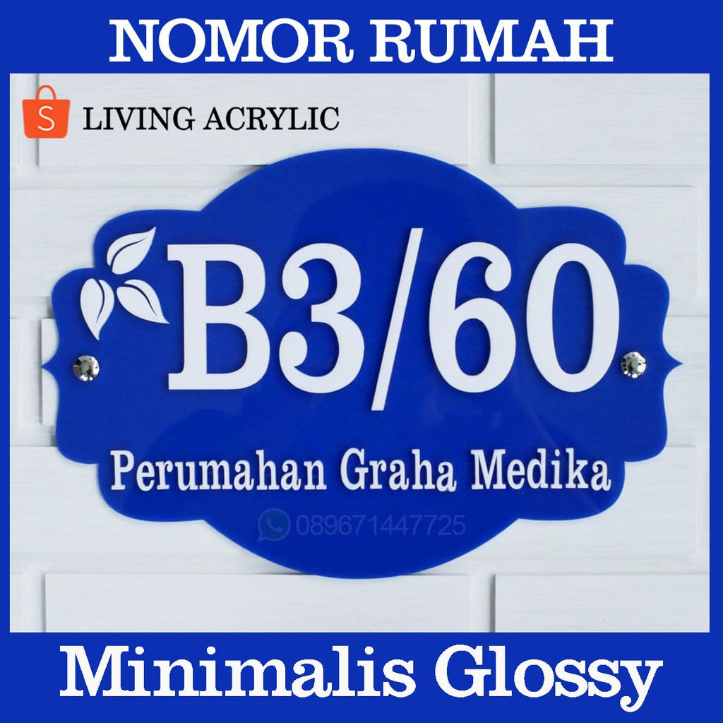 Nomor Rumah Minimalis Glossy